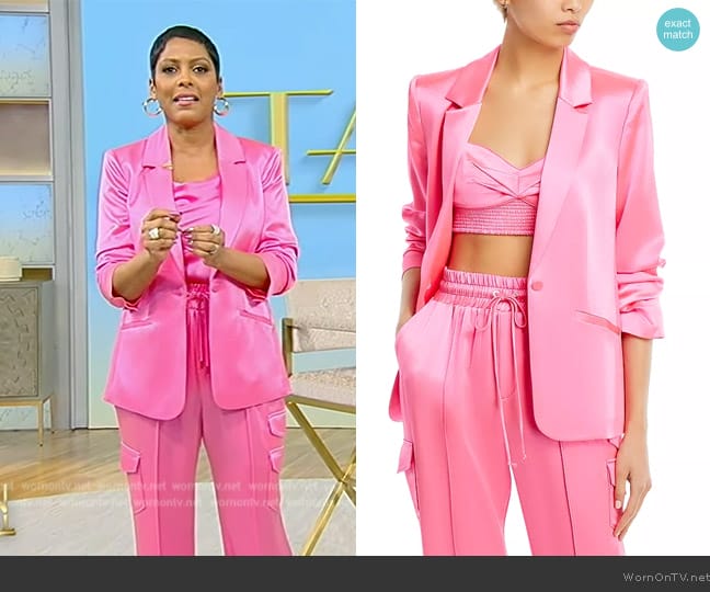 WornOnTV: Tamron’s pink satin blazer and pants on Tamron Hall Show ...