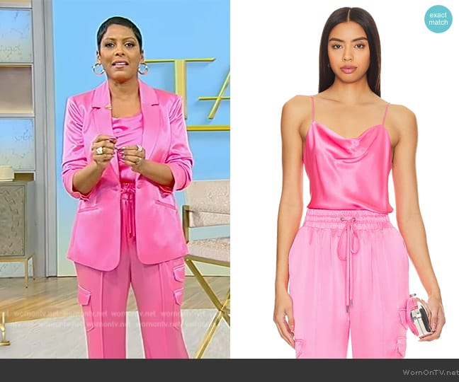 WornOnTV: Tamron’s pink satin blazer and pants on Tamron Hall Show ...