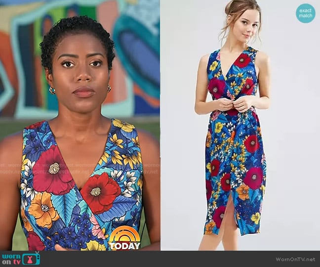 Closet London Floral Print Midi Summer Dress worn by Priscilla Thompson on Today