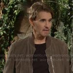 Cole’s brown suede bomber jacket on The Young and the Restless