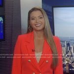 Dani’s orange double breasted blazer on Good Morning America