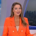 Dani’s orange double breasted blazer on Good Morning America