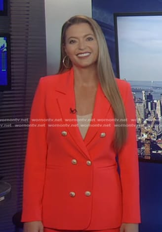 Dani’s orange double breasted blazer on Good Morning America