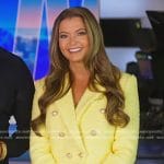 Dani’s yellow tweed blazer and mini skirt on Good Morning America