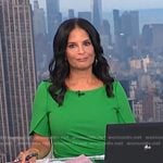Darlene’s green ruched short sleeve dress on Today
