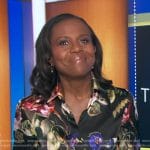 Deborah’s black floral blouse on Good Morning America