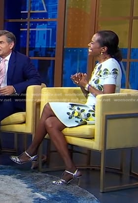 Deborah’s light blue lemon dress and sandals on Good Morning America