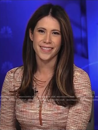 Deirdre's orange space dye zip sweater on NBC News Daily