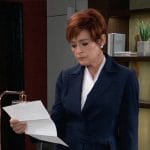 Diane’s navy belted suit on General Hospital