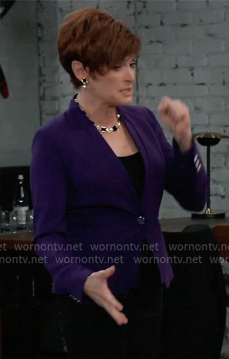 Diane's purple blazer on General Hospital