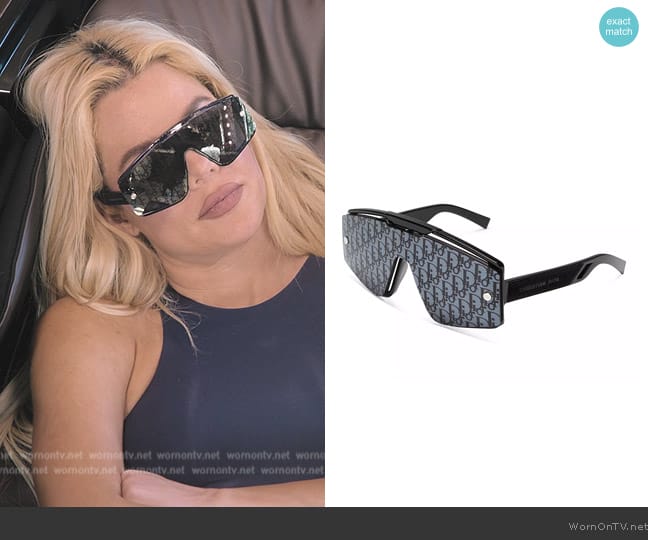 Dior Diorxtrem MU Mask Sunglasses with Interchangeable Lenses worn by Khloe Kardashian (Khloe Kardashian) on The Kardashians