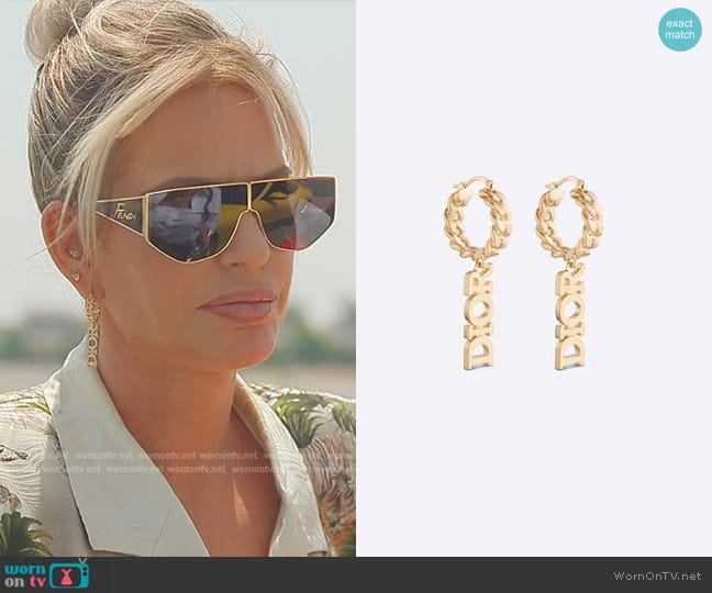 Dior Chain Hoop Earrings worn by Caroline Stanbury (Caroline Stanbury) on The Real Housewives of Dubai