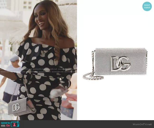 Dolce & Gabbana DG Logo Crystal Mesh Shoulder Bag worn by Chanel Ayan (Chanel Ayan) on The Real Housewives of Dubai