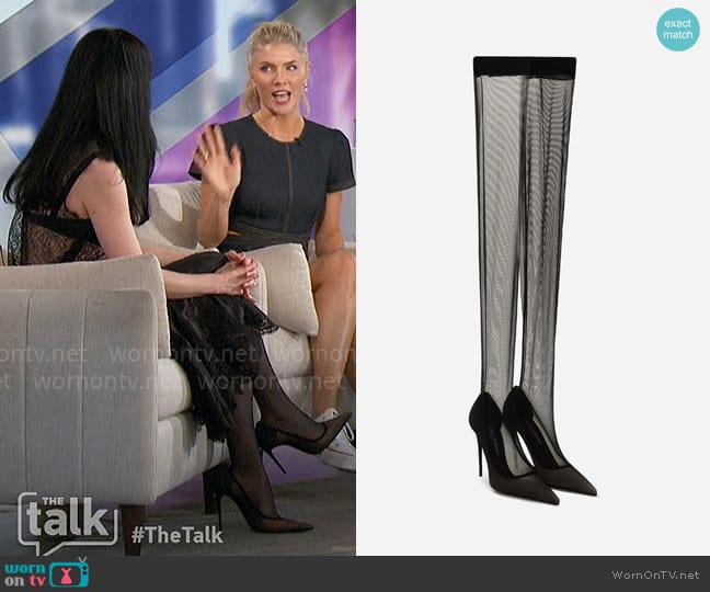 Dolce & Gabbana Kim Stivale cuissard in tulle stretch worn by Krysten Ritter on The Talk