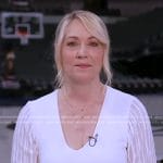 Doris Burke’s white striped sleeve top on Good Morning America