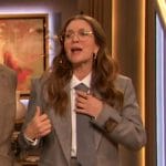 Drew’s grey check blazer and pants on The Drew Barrymore Show