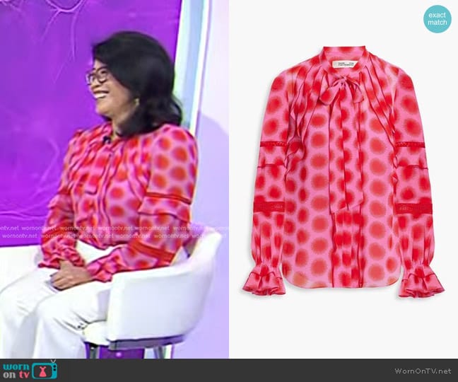 Diane von Furstenberg Arlington Blouse worn by Wendy Suzuki  on Today