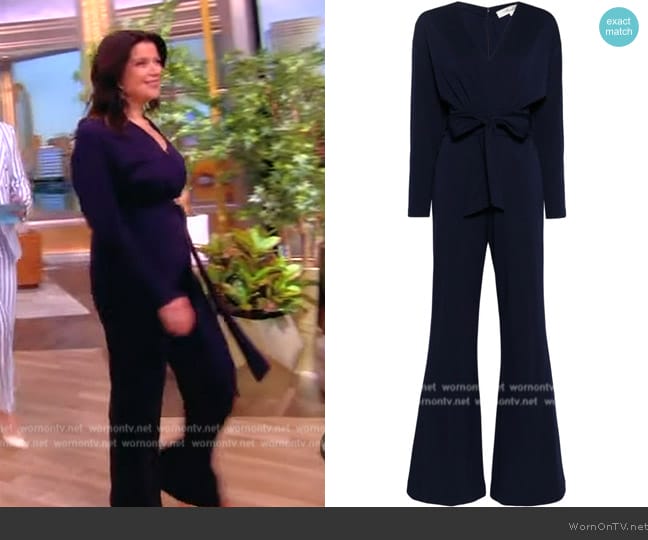 Diane von Furstenberg Marilou flared jumpsuit worn by Ana Navarro on The View