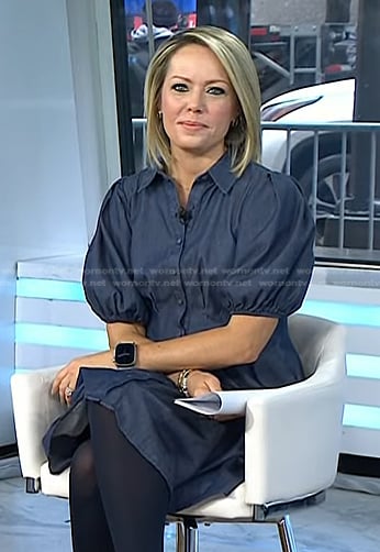 Dylan's blue puff sleeve shirtdress on Today