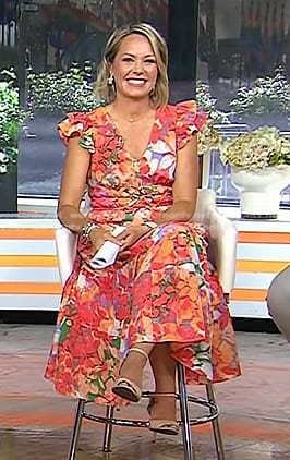 Dylan’s orange floral smocked waist dress on Today