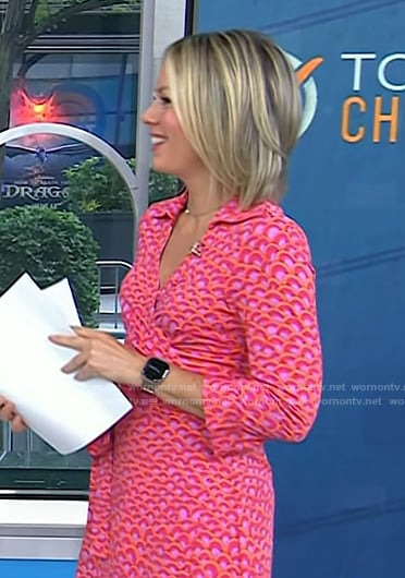 Dylan's pink printed wrap dress on Today