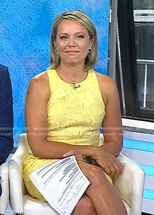 Dylan’s yellow sleeveless lace dress on Today