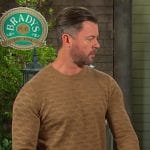 EJ’s beige diamond textured knit sweater on Days of our Lives