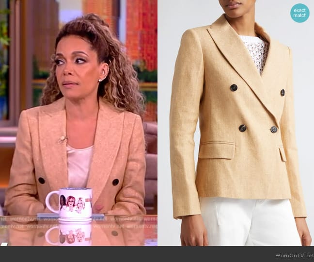 Eleventy Double Breasted Twill Jacket worn by Sunny Hostin on The View