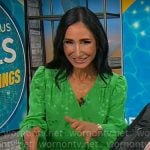 Elizabeth Werner’s green star print dress on CBS Mornings