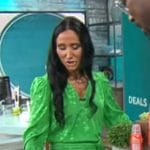 Elizabeth Werner’s green star print dress on CBS Mornings