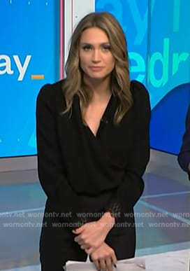 Ellison Barber's black lace cuff blouse on NBC News Daily