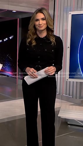 Ellison Barber's black belted jumpsuit on NBC News Daily