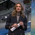 Ellison’s navy double breasted blazer on NBC News Daily