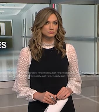 Ellison’s white lace sleeve top on NBC News Daily