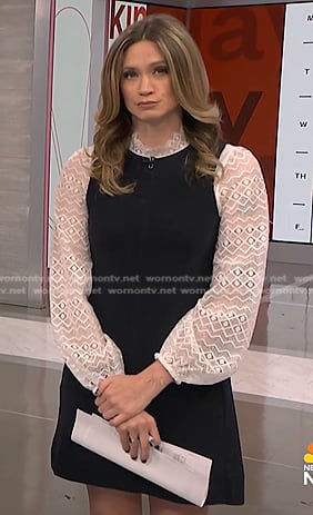 Ellison's white lace sleeve top on NBC News Daily