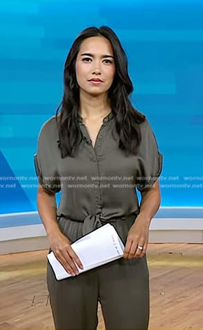 Emilie’s khaki green jumpsuit on Today