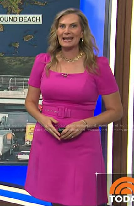 Emily's pink belted dress on Today