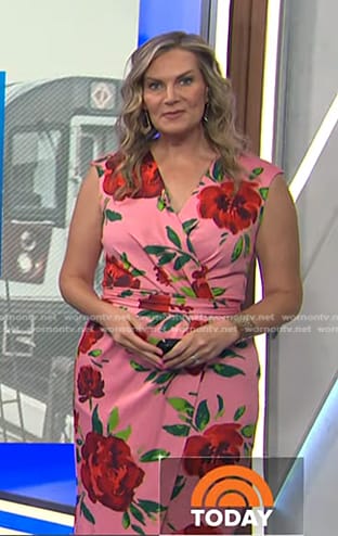 Emily’s pink rose print dress on Today