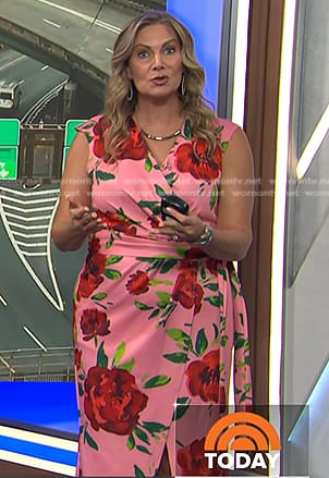 Emily's pink rose print dress on Today