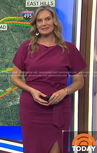 Emily's purple tie waist dress on Today