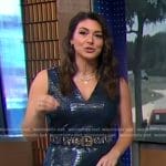 Erielle’s navy crocodile embossed leather dress on Good Morning America