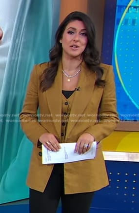 Erielle's khaki vest and blazer on Good Morning America