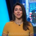 Erielle’s mustard short sleeve dress on Good Morning America