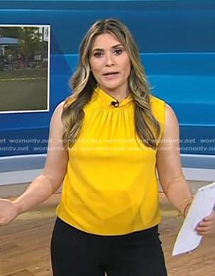 Erin McLaughlin's yellow sleeveless top on Today