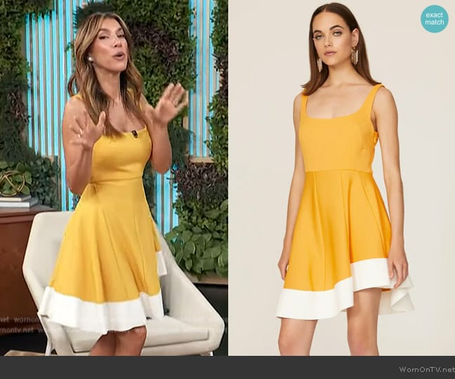 Esteban Cortazar Collective Yellow Flamenco Dress worn by Adrianna Costa on Access Hollywood