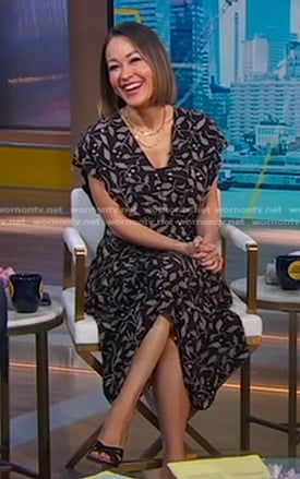 Eva's black printed dress on Good Morning America