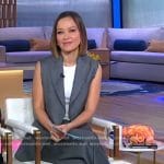 Eva’s grey vest and pants on Good Morning America