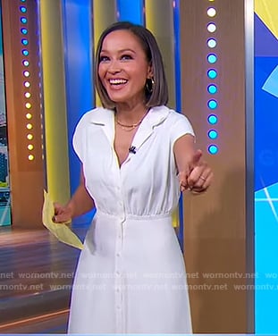 Eva's white short sleeve shirtdress on Good Morning America