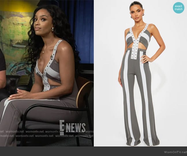 Fashion Nova Dream Of Me Jumpsuit worn by Francesca Amiker on E! News