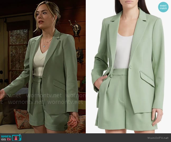 Favorite Daughter The Favorite Blazer in Basil worn by Hope Logan (Annika Noelle) on The Bold and the Beautiful